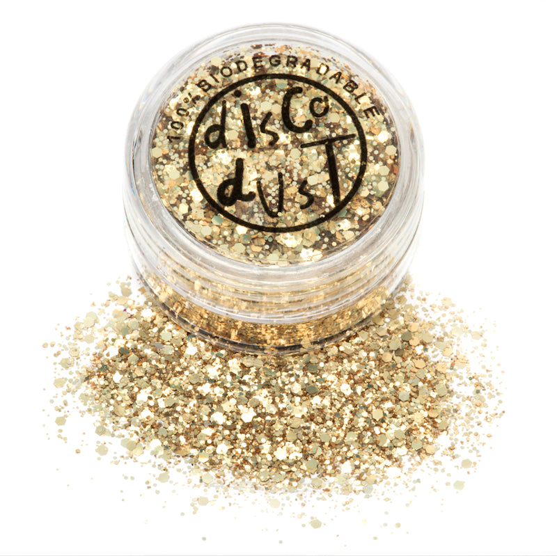 DISCO DUST LONDON BIODEGRADABLE GLITTER - CHUNKY MIX - GOLD 3g