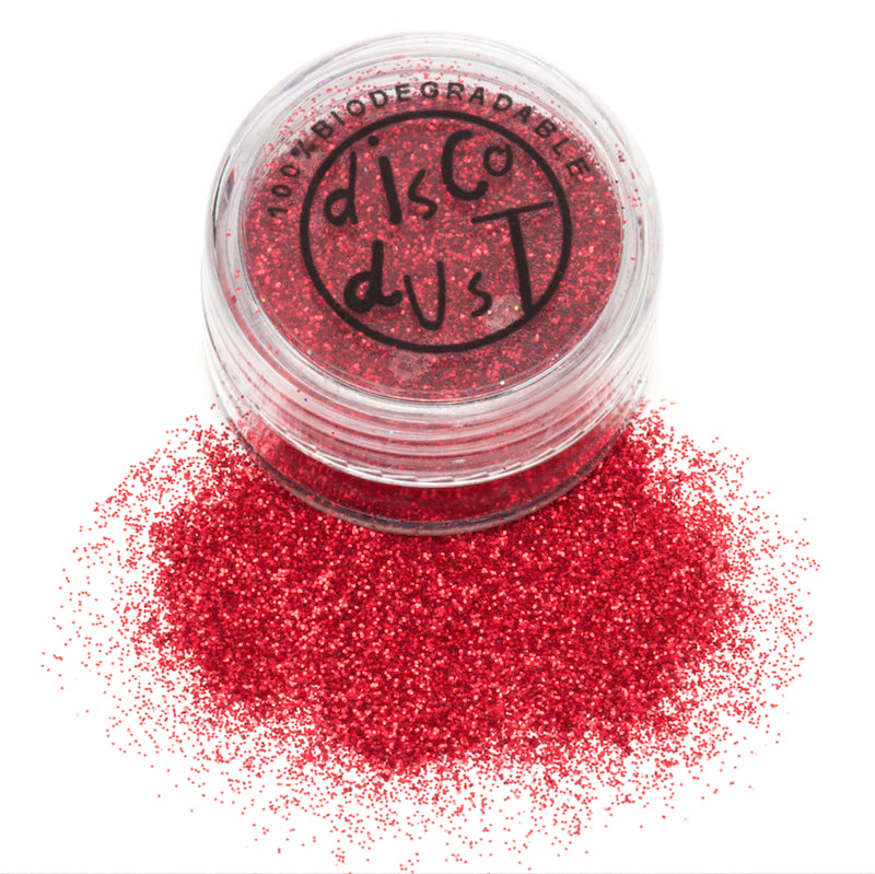 DISCO DUST LONDON BIODEGRADABLE GLITTER - FINE - RED 3g